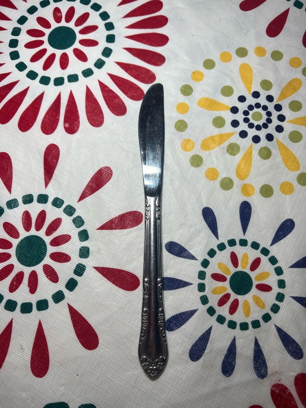 Imperia Stainless Steel Butter Knife Flowers Pattern